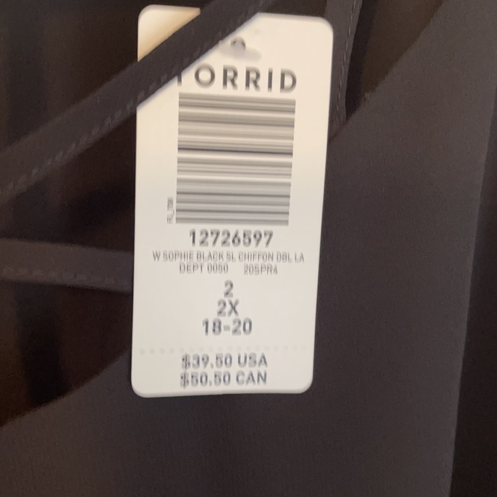 Brand New Torrid Sophie Black Chiffon Cami - 2X - Picture 7 of 7